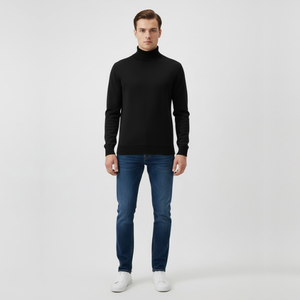 Jaxon | Men’s Pure Young Turtleneck Sweater Black