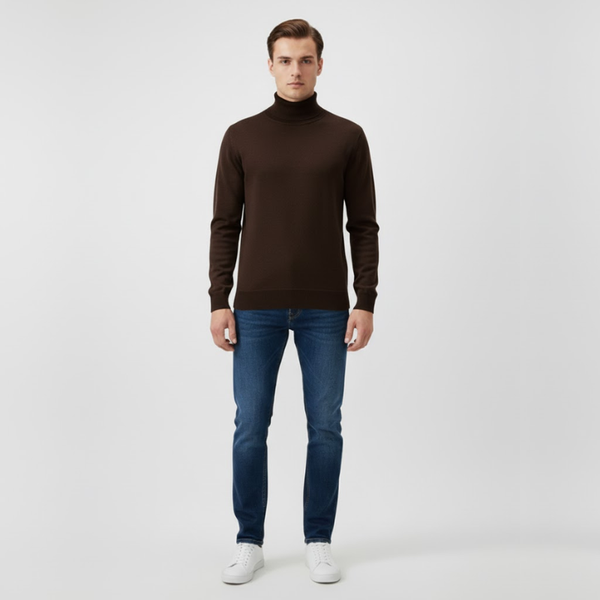 Jaxon | Men’s Pure Young Turtleneck Sweater Brown
