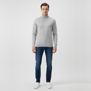 Jaxon | Men’s Pure Young Turtleneck Sweater Grey