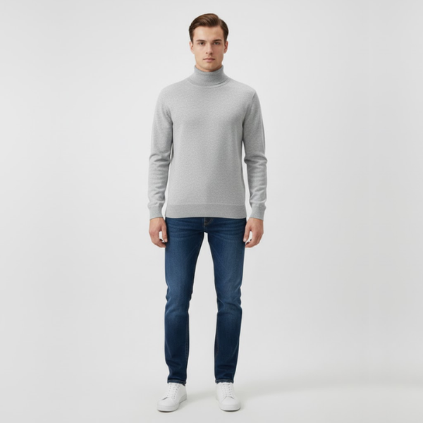 Jaxon | Men’s Pure Young Turtleneck Sweater Grey