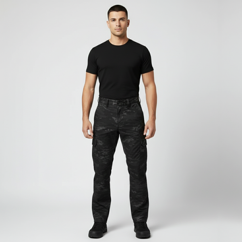 Joel | Men’s Cargo Pants Camouflage Black