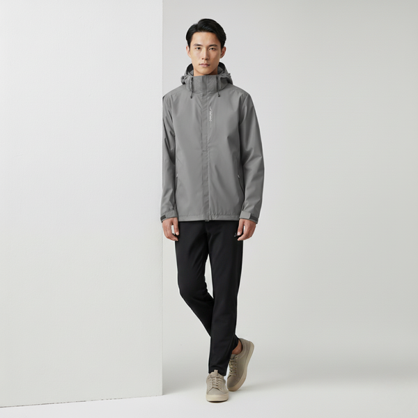 Kai | Men’s Breathable Rain Jacket Grey