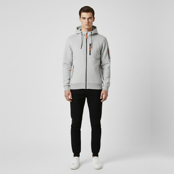 Leo | Men’s Casual Hoodie Light Grey