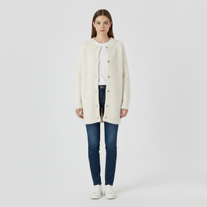 Lola | Women’s Refined Knit Cardigan Cream White