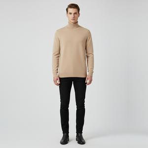 Louie | Men’s Elegant Turtleneck Beige