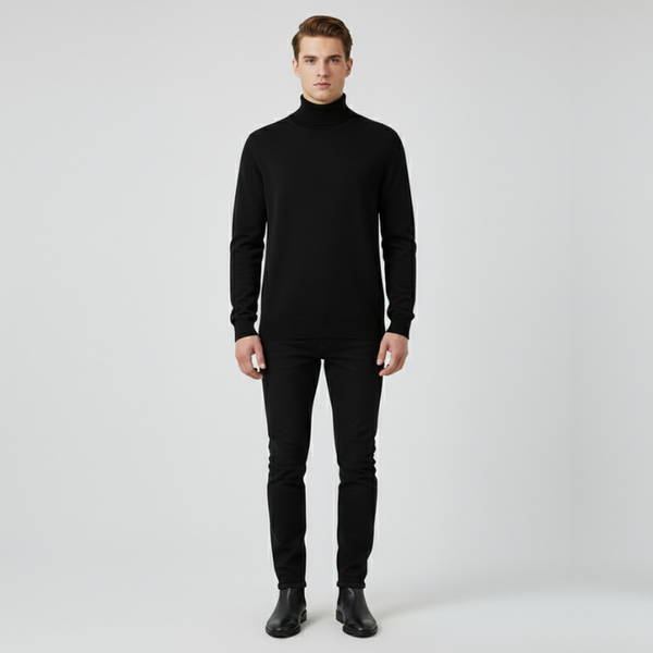 Louie | Men’s Elegant Turtleneck Black