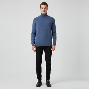 Louie | Men’s Elegant Turtleneck Blue