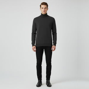 Louie | Men’s Elegant Turtleneck Dark Grey