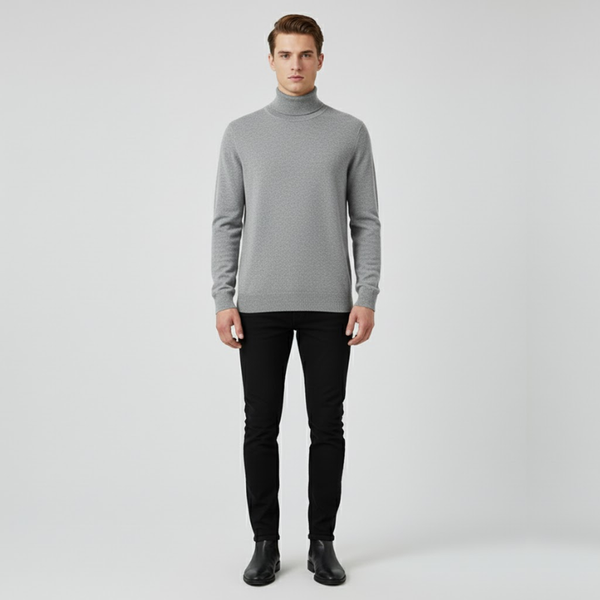Louie | Men’s Elegant Turtleneck Grey