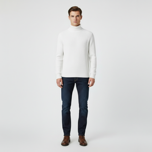 Luca | Men's Roll-Neck Sweater White