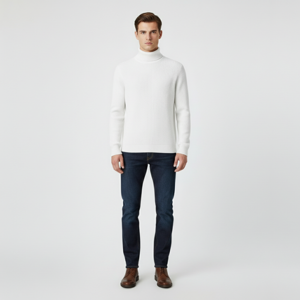 Luca | Men's Roll-Neck Sweater White