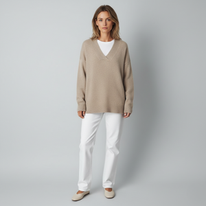 Madison | Women’s V-Neck Jumper Beige