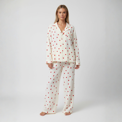Maria | Women’s Heart Print Pyjama Set L
