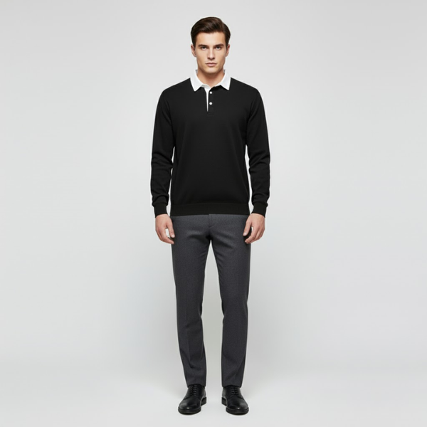 Mason | Men’s Long-Sleeve Polo Black