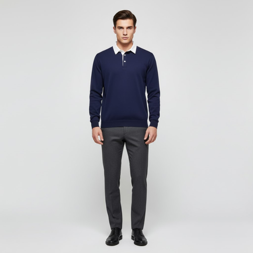 Mason | Men’s Long-Sleeve Polo Blue
