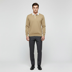 Mason | Men’s Long-Sleeve Polo Khaki