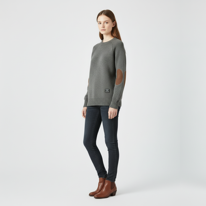 Megan | Women’s Knit Sweater Grey