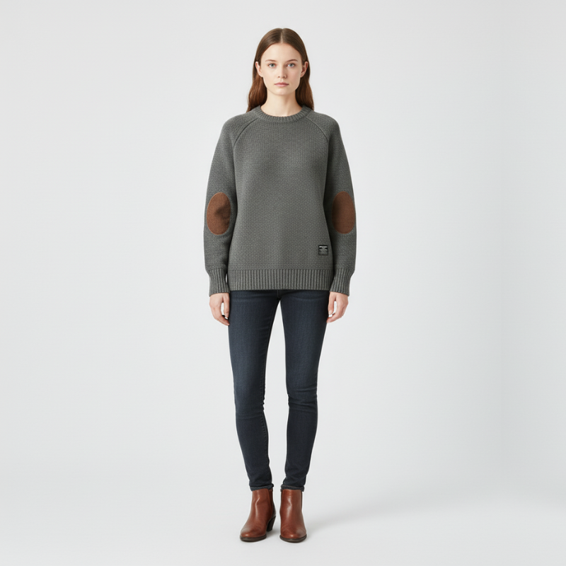 Megan | Women’s Knit Sweater Grey