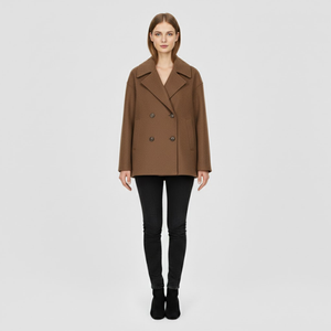 Millie | Women’s Short Double-Breasted Coat Brown