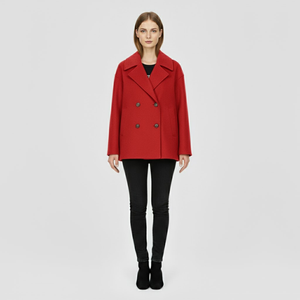 Millie | Women’s Short Double-Breasted Coat Red
