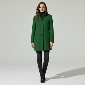 Mollie | Women's Button Fastening Coat Green