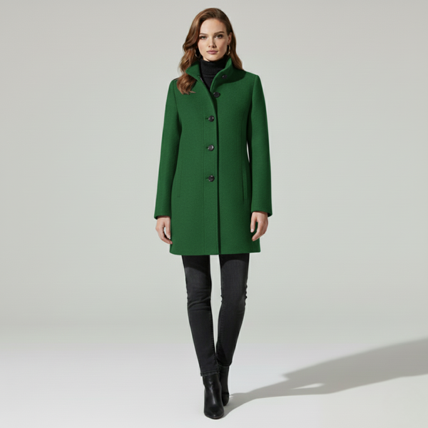 Mollie | Women's Button Fastening Coat Green