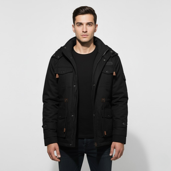 Muhammad | Men’s Multi-Pocket Military Jacket Black