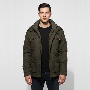 Muhammad | Men’s Multi-Pocket Military Jacket Green