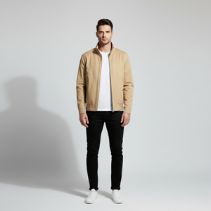 Nathan | Men's Harrington Jacket Beige