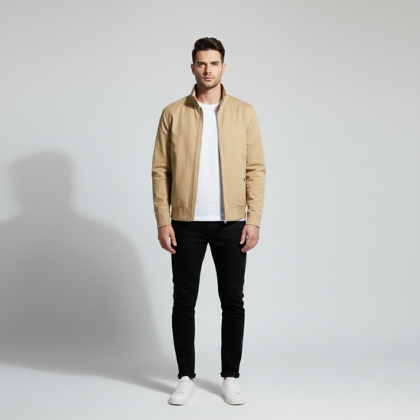 Nathan | Men's Harrington Jacket Beige