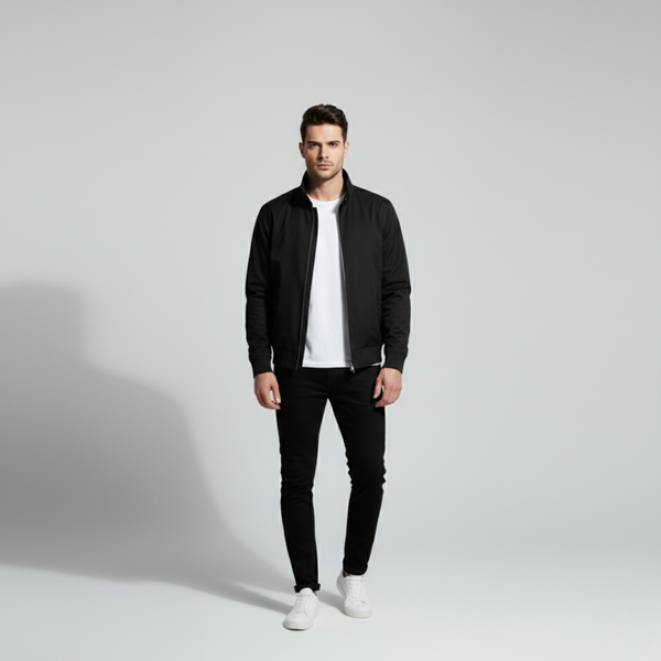 Nathan | Men's Harrington Jacket Black