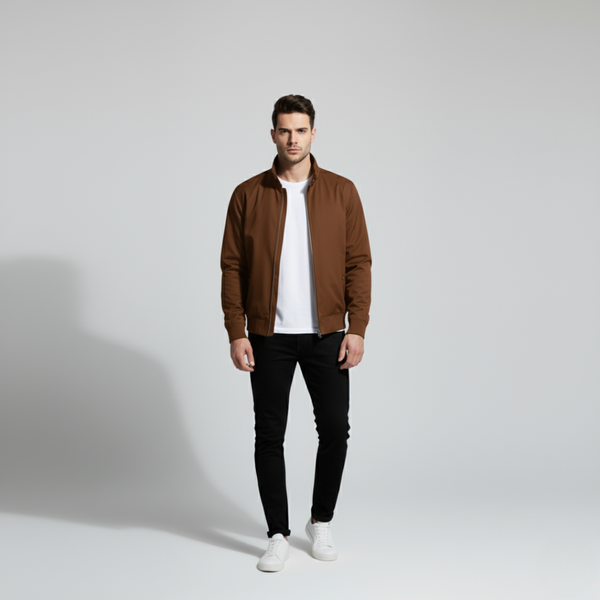 Nathan | Men's Harrington Jacket Brown