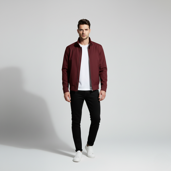 Nathan | Men's Harrington Jacket Burgundy