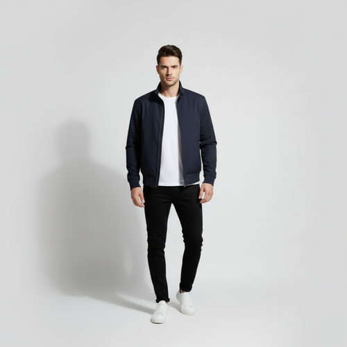 Nathan | Men's Harrington Jacket Dark Blue