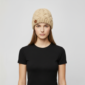 Nora | Women's Winter Beanie Hat Beige