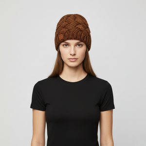 Nora | Women's Winter Beanie Hat Brown