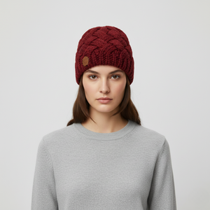Nora | Women's Winter Beanie Hat Red