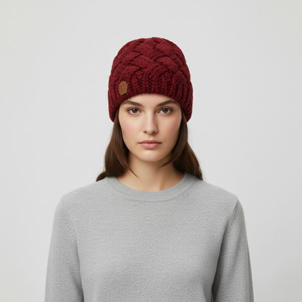 Nora | Women's Winter Beanie Hat Red