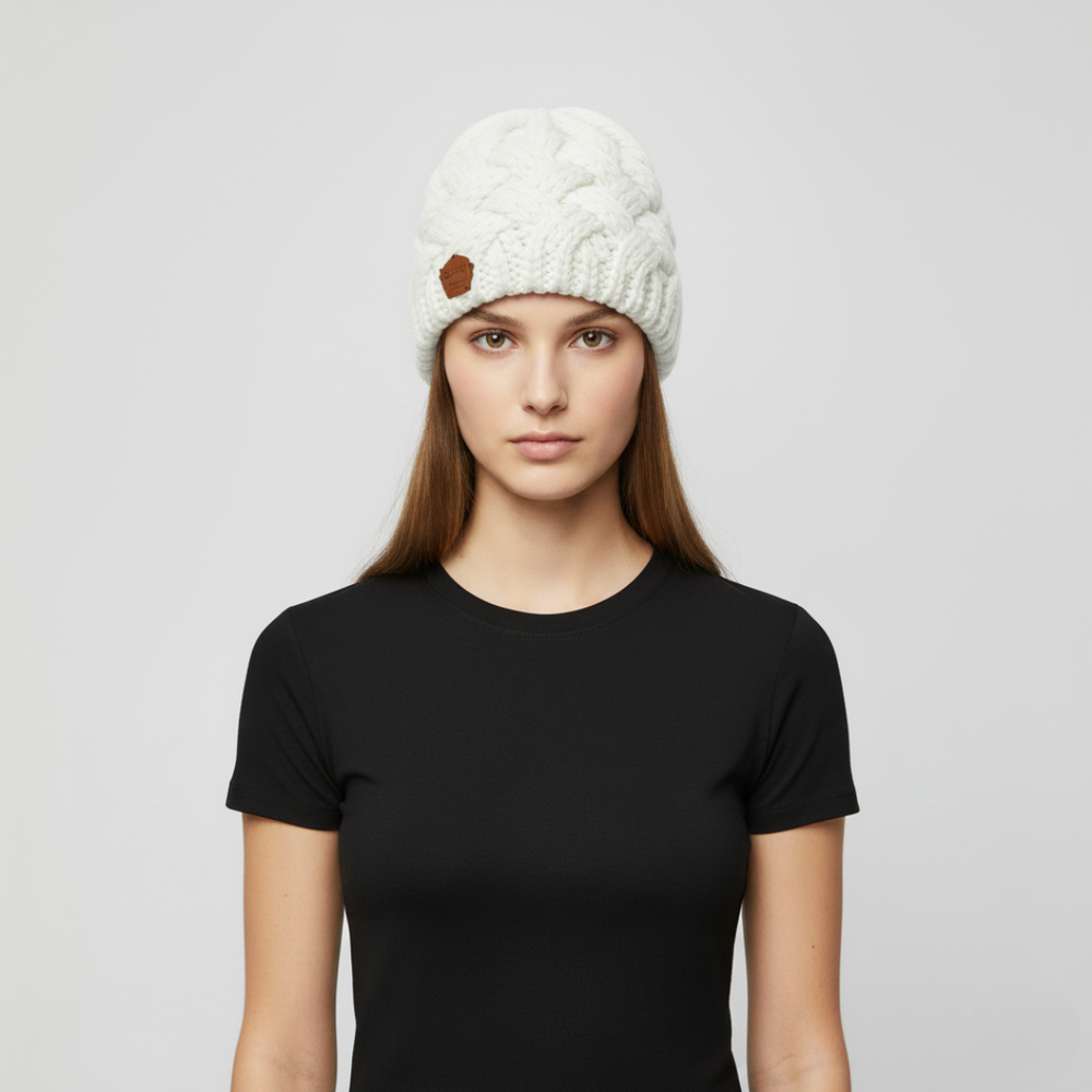 Nora | Women's Winter Beanie Hat White