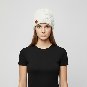 Nora | Women's Winter Beanie Hat White