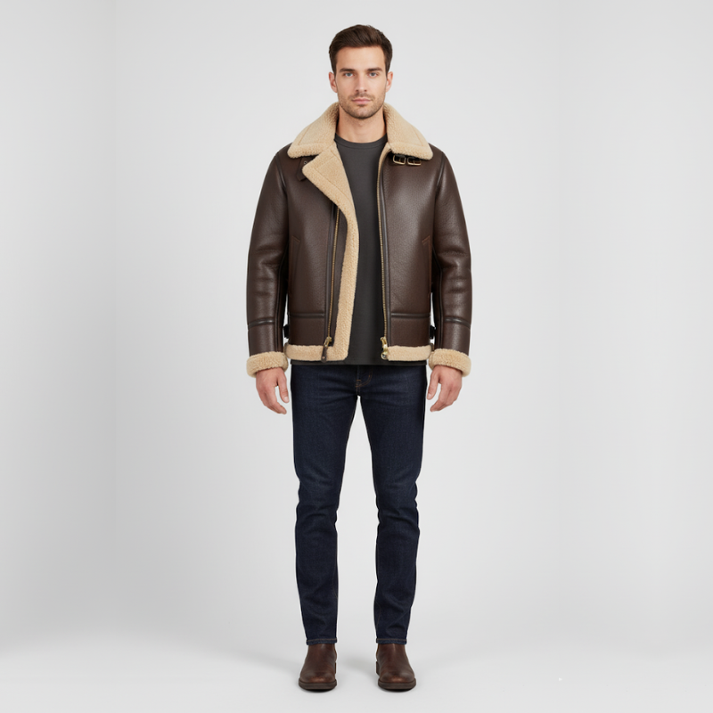 Owen | Men’s Aviator Jacket Brown