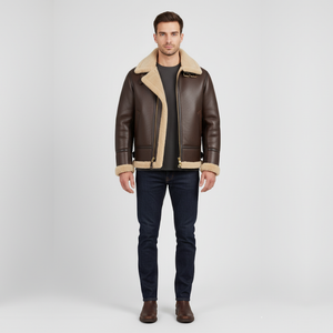 Owen | Men’s Aviator Jacket Brown