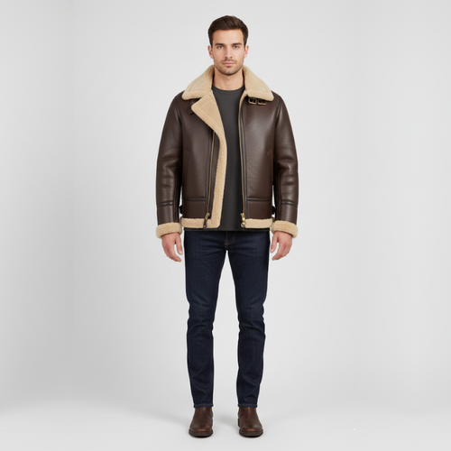 Owen | Men’s Aviator Jacket Brown