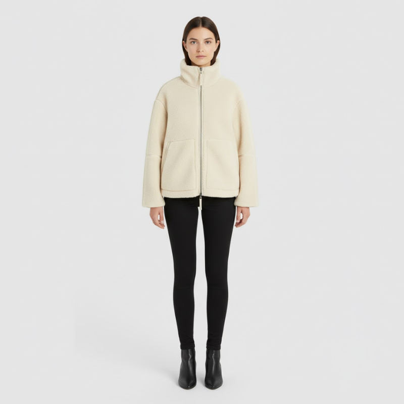Phoebe | Women’s Lambswool Jacket Beige