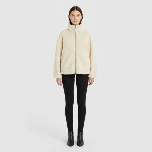 Phoebe | Women’s Lambswool Jacket Beige