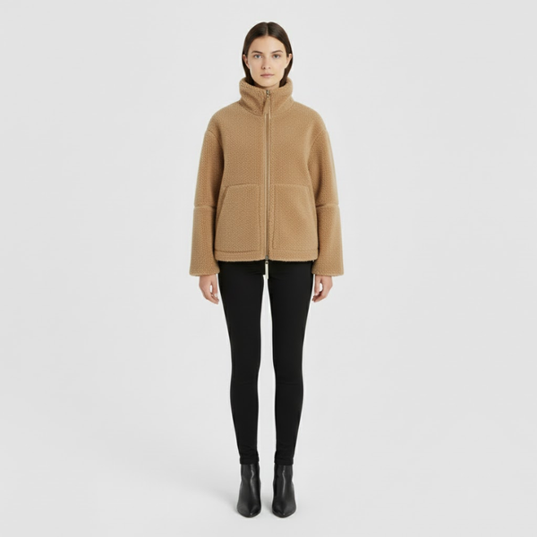 Phoebe | Women’s Lambswool Jacket Brown