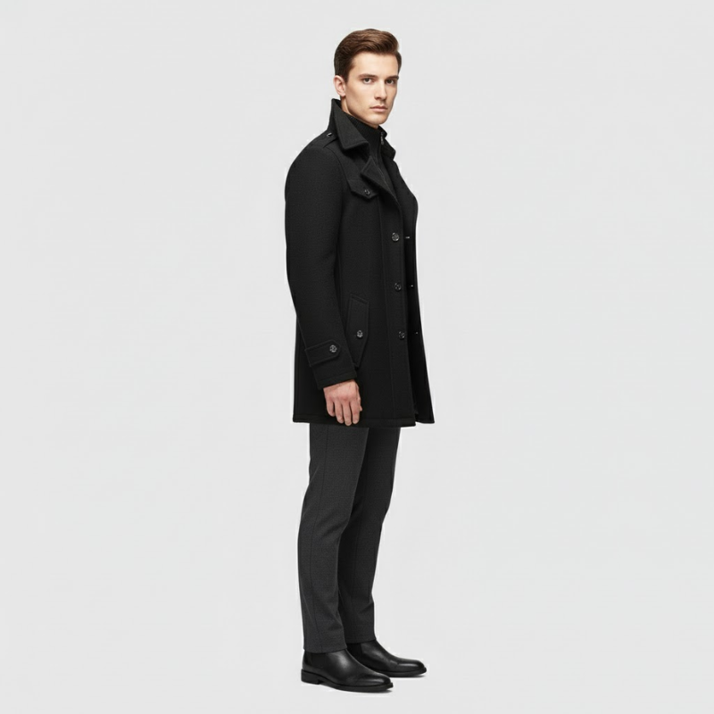 Riley | Men’s Stylish Overcoat Black