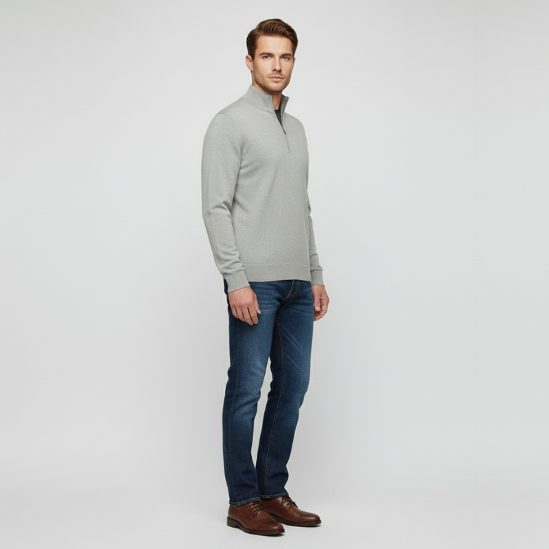 Spencer | Men’s V-Neck Jumper Light Grey
