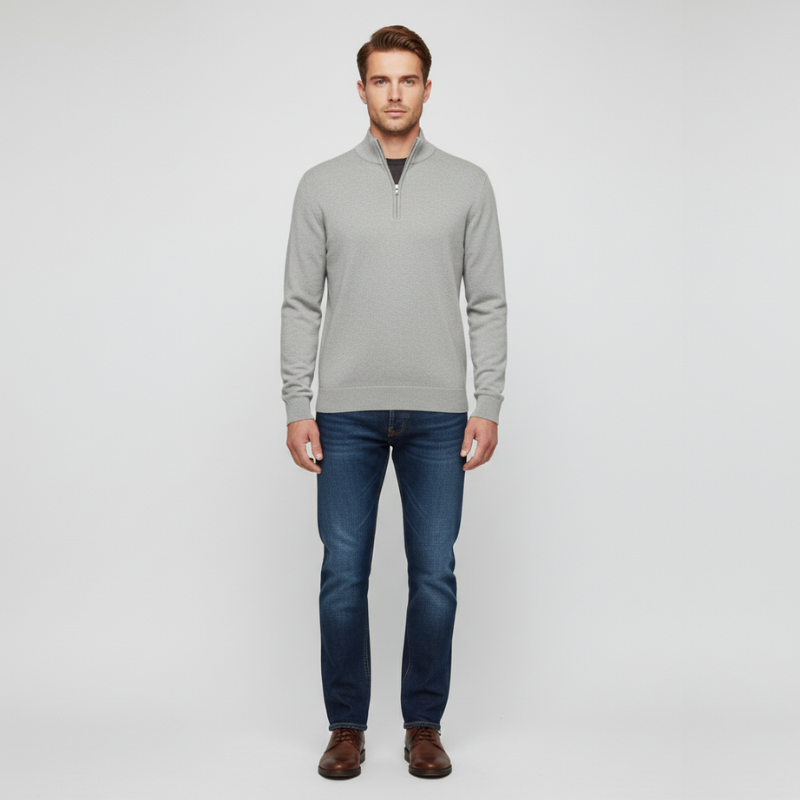 Spencer | Men’s V-Neck Jumper Light Grey