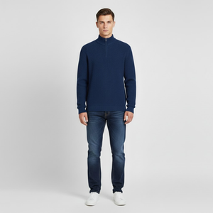 Toby | Men’s Zip-Up Sweater Blue